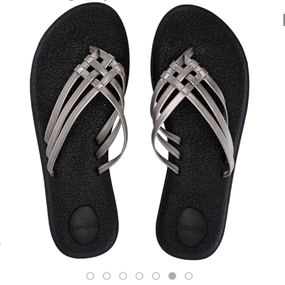 Sanuk Yoga Salty Shimmer Metallic flip flop sz 11